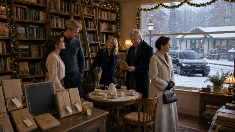 Cassie and James welcome his royal family to Snowdrop Books in Snowball Falls.